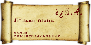 Ölbaum Albina névjegykártya